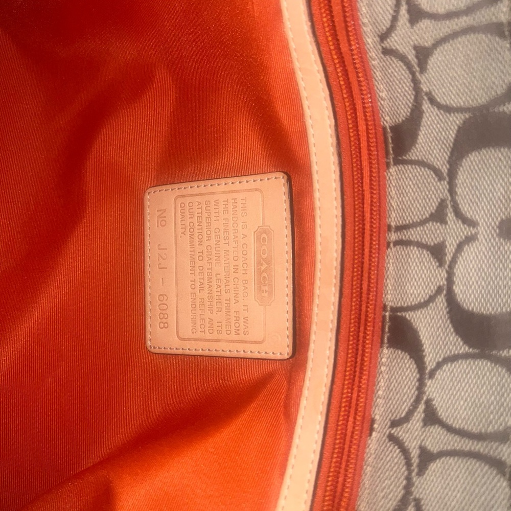 Coach Beige and Brown Signature Tote - Picture 3 of 5